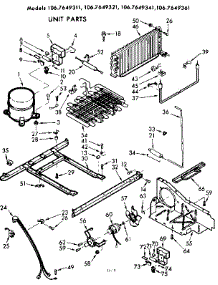 Unit Parts parts for Kenmore Refrigerator 106.7649361 (1067649361, 106 7649361) from AppliancePartsPros.com