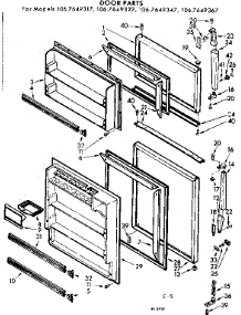 Door Parts parts for Kenmore Refrigerator 106.7649367 (1067649367, 106 7649367) from AppliancePartsPros.com