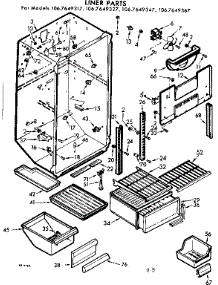 Liner Parts parts for Kenmore Refrigerator 106.7649367 (1067649367, 106 7649367) from AppliancePartsPros.com