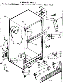 Cabinet Parts parts for Kenmore Refrigerator 106.7649367 (1067649367, 106 7649367) from AppliancePartsPros.com