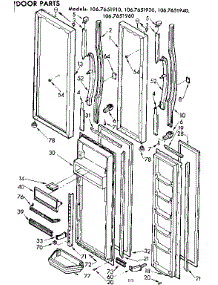 Door Parts parts for Kenmore Refrigerator 106.7651920 (1067651920, 106 7651920) from AppliancePartsPros.com
