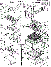 Liner Parts parts for Kenmore Refrigerator 106.7651920 (1067651920, 106 7651920) from AppliancePartsPros.com