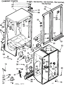 Cabinet Parts parts for Kenmore Refrigerator 106.7651920 (1067651920, 106 7651920) from AppliancePartsPros.com