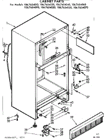 Cabinet Parts parts for Kenmore Refrigerator 106.7654010 (1067654010, 106 7654010) from AppliancePartsPros.com