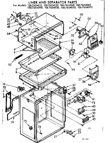 Liner And Separator Parts parts for Kenmore Refrigerator 106.7654010 (1067654010, 106 7654010) from AppliancePartsPros.com