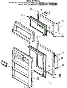 Door Parts parts for Kenmore Refrigerator 106.7654010 (1067654010, 106 7654010) from AppliancePartsPros.com