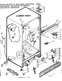 Cabinet Parts parts for Kenmore Refrigerator 106.7655730 (1067655730, 106 7655730) from AppliancePartsPros.com