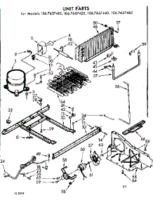 Unit Parts parts for Kenmore Refrigerator 106.7657420 (1067657420, 106 7657420) from AppliancePartsPros.com