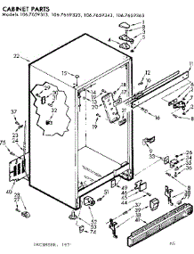 Cabinet Parts parts for Kenmore Refrigerator 106.7659363 (1067659363, 106 7659363) from AppliancePartsPros.com