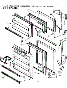Door Parts parts for Kenmore Refrigerator 106.7659363 (1067659363, 106 7659363) from AppliancePartsPros.com