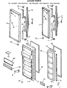 Door Parts parts for Kenmore Refrigerator 106.7661640 (1067661640, 106 7661640) from AppliancePartsPros.com