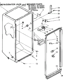 Refrigerator Liner And Breaker Parts parts for Kenmore Refrigerator 106.7664040 (1067664040, 106 7664040) from AppliancePartsPros.com