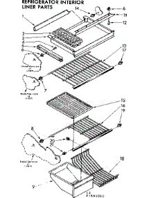 Refrigerator Interior Liner Parts parts for Kenmore Refrigerator 106.7664060 (1067664060, 106 7664060) from AppliancePartsPros.com