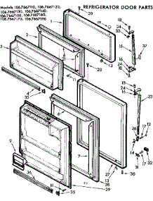 Door Parts parts for Kenmore Refrigerator 106.7667130 (1067667130, 106 7667130) from AppliancePartsPros.com