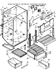 Liner Parts parts for Kenmore Refrigerator 106.7667420 (1067667420, 106 7667420) from AppliancePartsPros.com