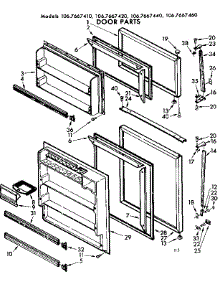 Door Parts parts for Kenmore Refrigerator 106.7667420 (1067667420, 106 7667420) from AppliancePartsPros.com