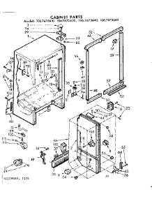 Cabinet Parts parts for Kenmore Refrigerator 106.7670610 (1067670610, 106 7670610) from AppliancePartsPros.com