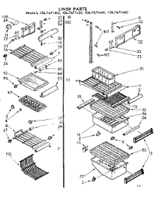 Liner Parts parts for Kenmore Refrigerator 106.7671460 (1067671460, 106 7671460) from AppliancePartsPros.com