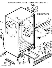 Cabinet Parts parts for Kenmore Refrigerator 106.7675120 (1067675120, 106 7675120) from AppliancePartsPros.com