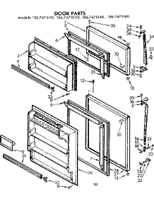 Door Parts parts for Kenmore Refrigerator 106.7675120 (1067675120, 106 7675120) from AppliancePartsPros.com