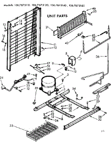 Unit Parts parts for Kenmore Refrigerator 106.7675120 (1067675120, 106 7675120) from AppliancePartsPros.com