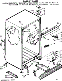 Cabinet Parts parts for Kenmore Refrigerator 106.7675731 (1067675731, 106 7675731) from AppliancePartsPros.com
