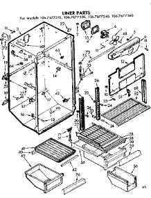 Liner Parts parts for Kenmore Refrigerator 106.7677310 (1067677310, 106 7677310) from AppliancePartsPros.com
