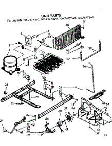 Unit Parts parts for Kenmore Refrigerator 106.7677310 (1067677310, 106 7677310) from AppliancePartsPros.com