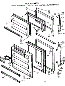 Door Parts parts for Kenmore Refrigerator 106.7677443 (1067677443, 106 7677443) from AppliancePartsPros.com