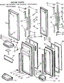 Door Parts parts for Kenmore Refrigerator 106.7678610 (1067678610, 106 7678610) from AppliancePartsPros.com