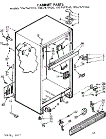 Cabinet Parts parts for Kenmore Refrigerator 106.7679110 (1067679110, 106 7679110) from AppliancePartsPros.com