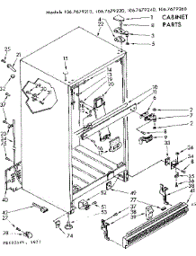 Cabinet Parts parts for Kenmore Refrigerator 106.7679220 (1067679220, 106 7679220) from AppliancePartsPros.com