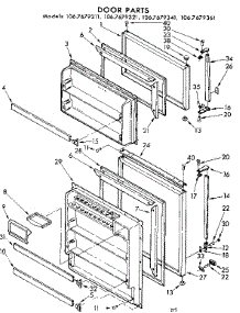 Door Parts parts for Kenmore Refrigerator 106.7679341 (1067679341, 106 7679341) from AppliancePartsPros.com