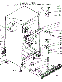 Cabinet Parts parts for Kenmore Refrigerator 106.7679410 (1067679410, 106 7679410) from AppliancePartsPros.com