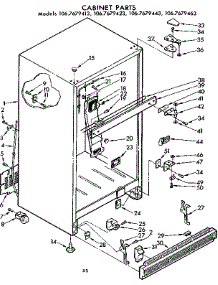 Cabinet Parts parts for Kenmore Refrigerator 106.7679413 (1067679413, 106 7679413) from AppliancePartsPros.com