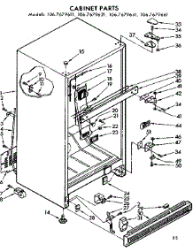 Cabinet Parts parts for Kenmore Refrigerator 106.7679611 (1067679611, 106 7679611) from AppliancePartsPros.com