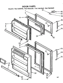 Door Parts parts for Kenmore Refrigerator 106.7685020 (1067685020, 106 7685020) from AppliancePartsPros.com