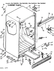 Cabinet Parts parts for Kenmore Refrigerator 106.7685020 (1067685020, 106 7685020) from AppliancePartsPros.com