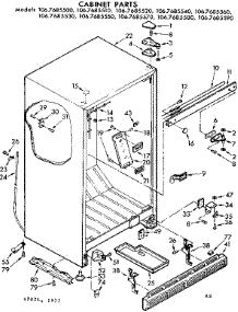Cabinet Parts parts for Kenmore Refrigerator 106.7685570 (1067685570, 106 7685570) from AppliancePartsPros.com