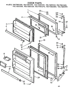 Door Parts parts for Kenmore Refrigerator 106.7685570 (1067685570, 106 7685570) from AppliancePartsPros.com
