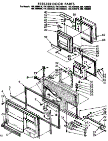 Freezer Door Parts parts for Kenmore Refrigerator 106.7689630 (1067689630, 106 7689630) from AppliancePartsPros.com