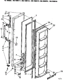 Freezer Door Parts parts for Kenmore Refrigerator 106.7690781 (1067690781, 106 7690781) from AppliancePartsPros.com