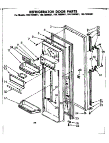 Refrigerator Door Parts parts for Kenmore Refrigerator 106.7690921 (1067690921, 106 7690921) from AppliancePartsPros.com