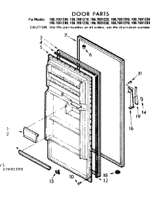 Door Parts parts for Kenmore Refrigerator 106.7691200 (1067691200, 106 7691200) from AppliancePartsPros.com