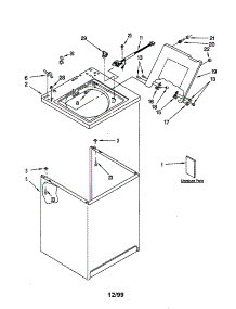 Top And Cabinet parts for Kenmore Washer 110.20642990 (11020642990, 110 20642990) from AppliancePartsPros.com