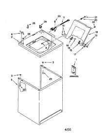 Top And Cabinet parts for Kenmore Washer 110.20692000 (11020692000, 110 20692000) from AppliancePartsPros.com