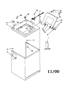 Top And Cabinet parts for Kenmore Washer 110.20692001 (11020692001, 110 20692001) from AppliancePartsPros.com