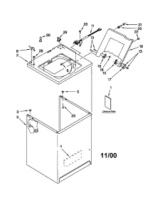 Top And Cabinet parts for Kenmore Washer 110.20722991 (11020722991, 110 20722991) from AppliancePartsPros.com