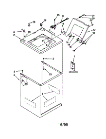 Top And Cabinet parts for Kenmore Washer 110.20832990 (11020832990, 110 20832990) from AppliancePartsPros.com