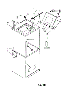 Top And Cabinet parts for Kenmore Washer 110.20832991 (11020832991, 110 20832991) from AppliancePartsPros.com